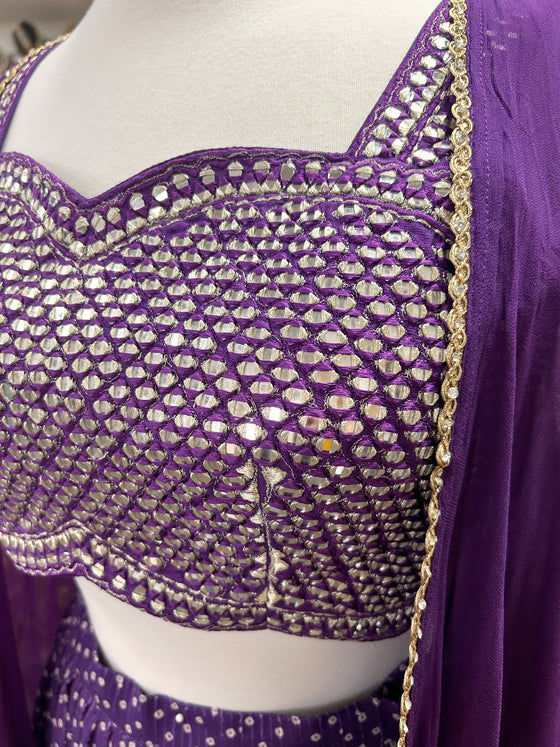 Anjali Sharara Suit Purple