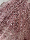 Sequin Embroidered Net Sari Pink