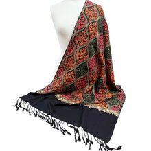  Ladies Colourful Black Shawl