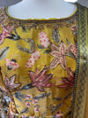 Printed Tissue Silk Gown Mustard