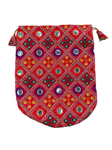  Red Phulkari Pouch