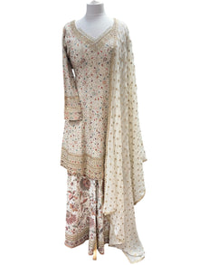  Jamani Anarkali with Sharara Ivory