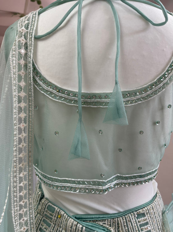 Sapphire Mint Lengha
