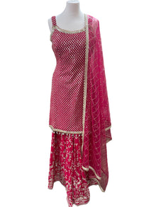  Embroidered Sharara Suit Pink