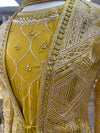 Gotta Embroidered Sharara Suit with Jacket Mustard