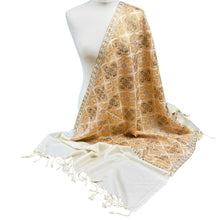  Cream Embroidered Shawl