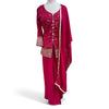 Embroidered Jacket Suit Hot Pink