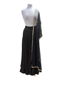  Banarsi Georgette Skirt with Dupatta Black