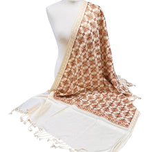  Cream Embroidered Shawl