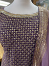 Sequin Gharara Suit Mauve