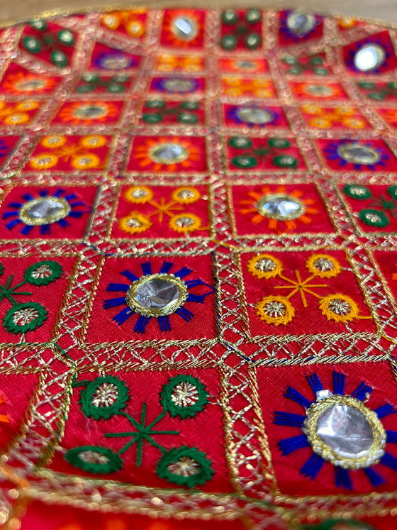 Red Phulkari Presentation Tray