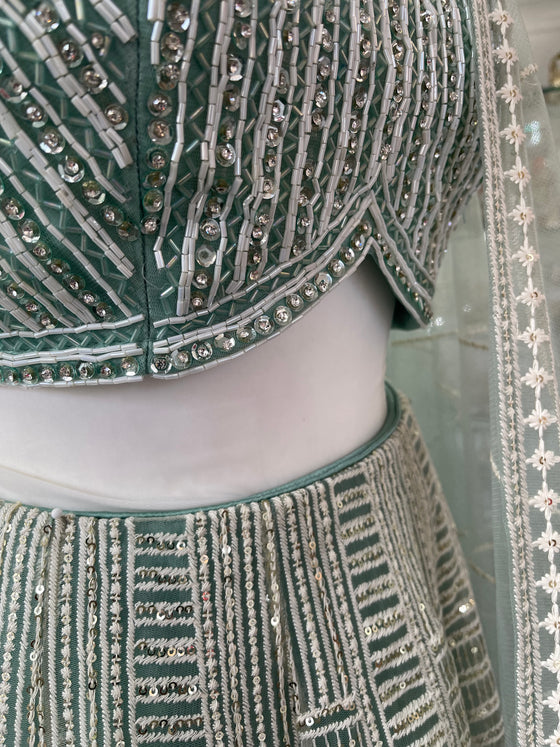 Sapphire Mint Lengha
