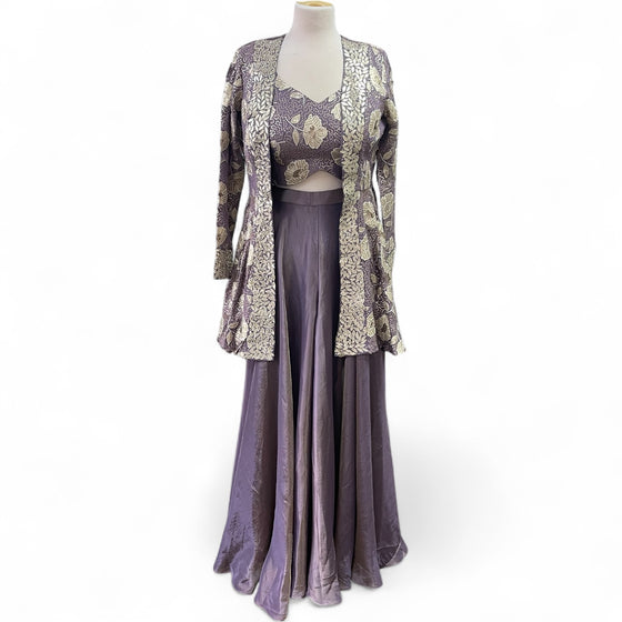 Peplum Jacket Sharara Suit Lilac