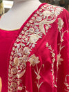 Georgette Anarkali with Embroidered Dupatta Red