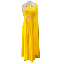  Yellow Georgette Embroidered Gown