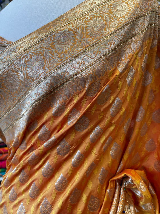 Ankita Banarsi Silk Sari Orange