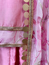 Silk Trouser Suit with Printed Dupatta Pink