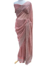 Nude Blush Organza Sari