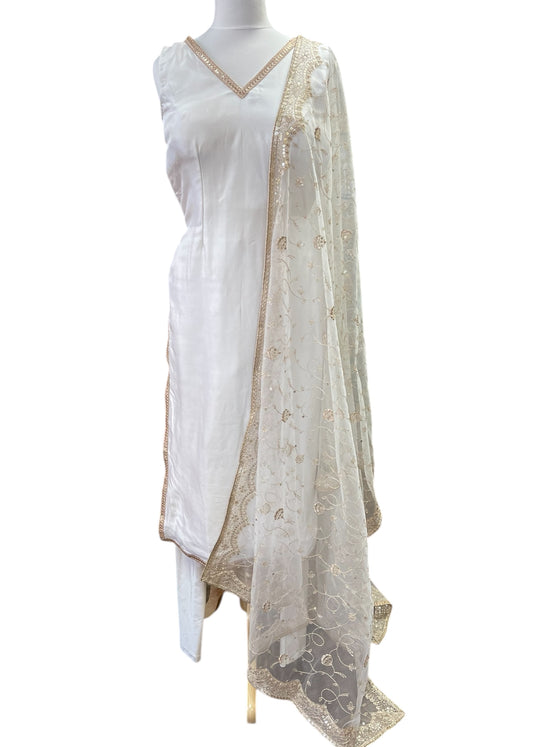 Silk Pajami Suit Ivory