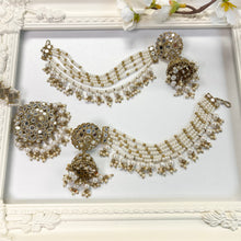  Layered Mirror Pearl Earring Tikka Set