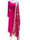 Georgette Anarkali with Embroidered Dupatta Pink