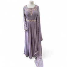  Embroidered Georgette Gown Lilac