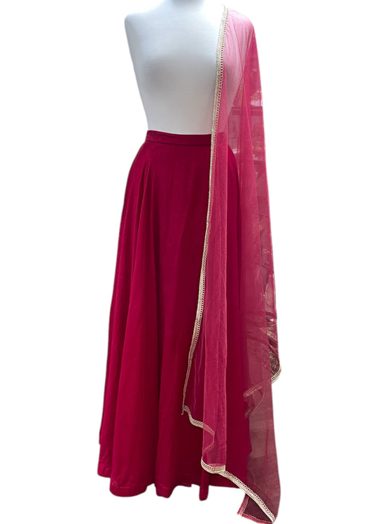 Silk Skirt with Net Dupatta