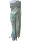 Dusky Sage Organza Sari