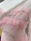 Embroidered Net Sari Baby Pink