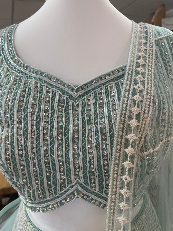 Sapphire Mint Lengha