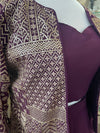 Short Embroidered Jacket Sharara Suit Plum