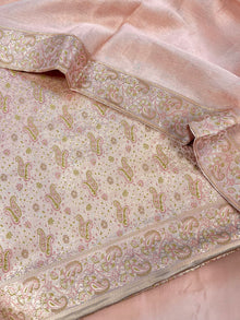  Brocade Silk Unstitched Suit Mauve