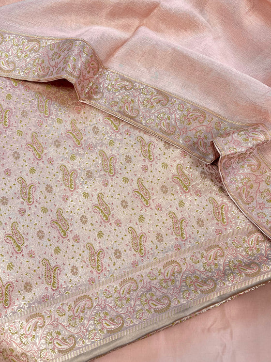 Brocade Silk Unstitched Suit Mauve