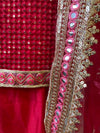 Sequin Embroidered Pajami Suit Red
