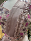 Pre-Pleated Sari Gown with Embellished Blouse Lilac