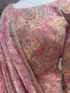 Printed Gararah Suit with Pallu Pink