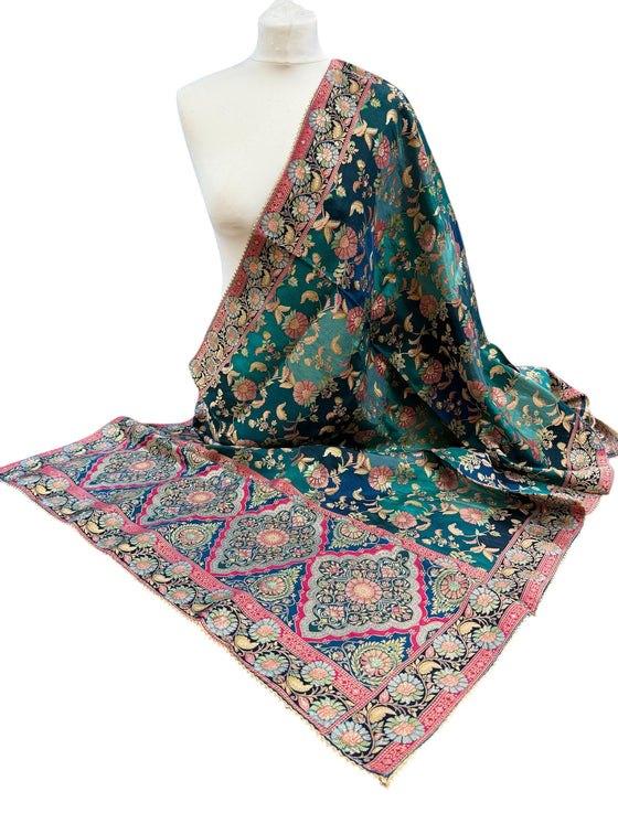 Banarsi Teal Dupatta