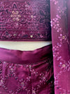 Embroidered Sharara Suit Plum