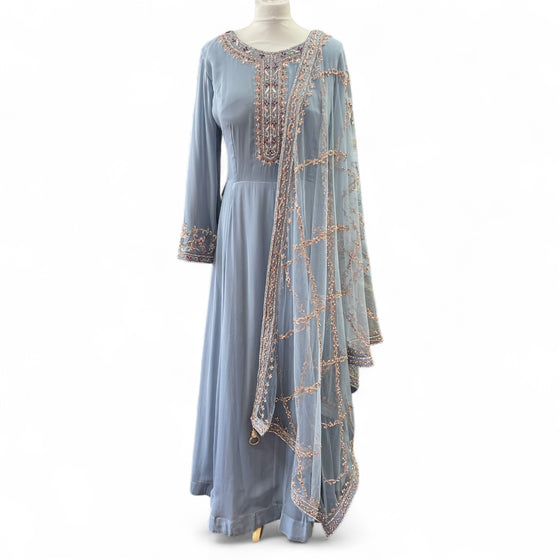 Georgette Anarkali Blue