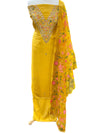 Embroidered Silk Unstitched Suit Yellow