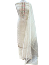 Banarsi Silk Unstitched Suit Ivory