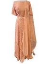 Georgette Embroidered Lengha Peach