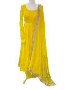  Organza Anarkali Yellow