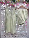 Raw Silk Salwar Suit Mint Green