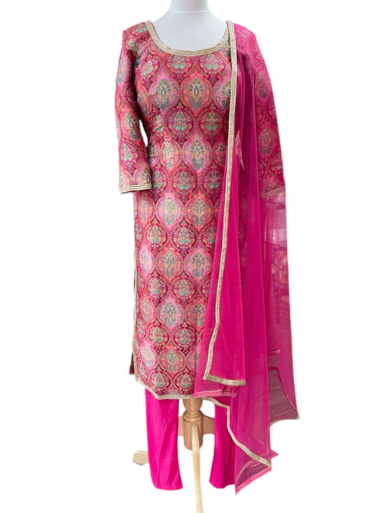 Brocade Silk Pajami Suit Pink