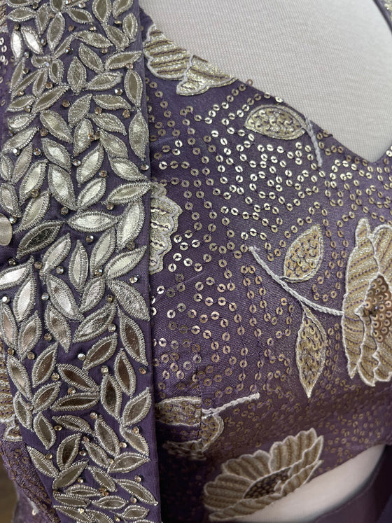 Peplum Jacket Sharara Suit Lilac
