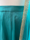 Silk Skirt with Net Dupatta Turquoise