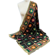  Phulkari Dupatta- Black