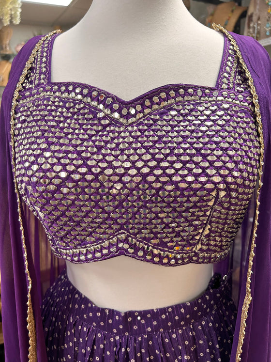 Anjali Sharara Suit Purple