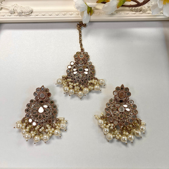 Mirror Earring Tikka Set